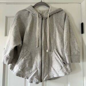 Lucky Brand Cream Zip Jacket Three Quarter Length Sleeve with Pockets Size Small